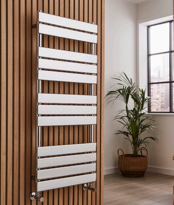 Luxury Chrome Designer Heated Towel Rail - 1200 x 500mm and 1200 x 600mm