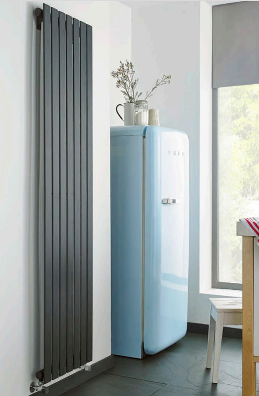 Tile Radiator Boston Flat Panel Anthracite Vertical Radiator | Designer Radiators