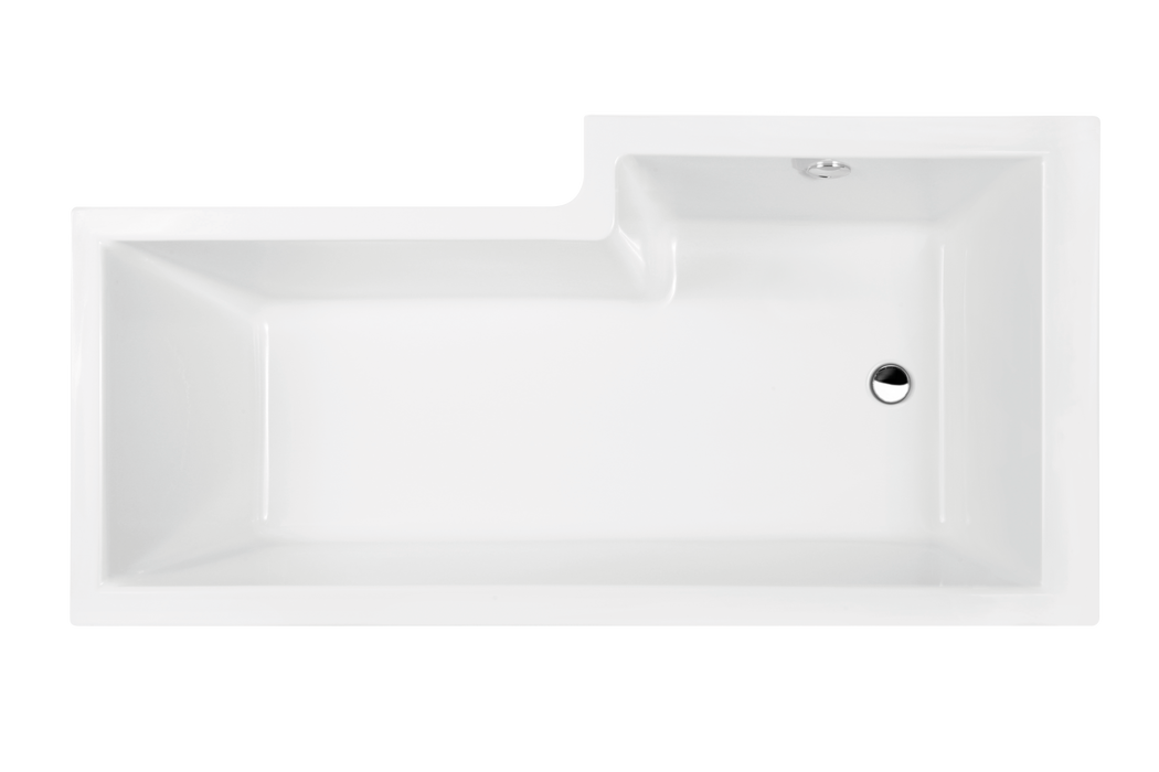 Luxury Square L Shaped Shower Bath