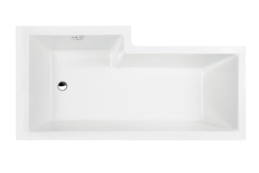 Luxury Square L Shaped Shower Bath