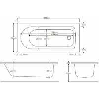 Luxury Curved Modern Single Ended Shower Bath