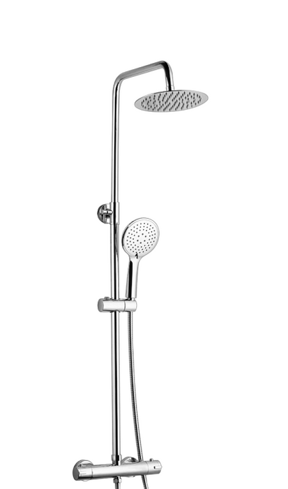 Round Chrome Thermostatic Exposed Shower