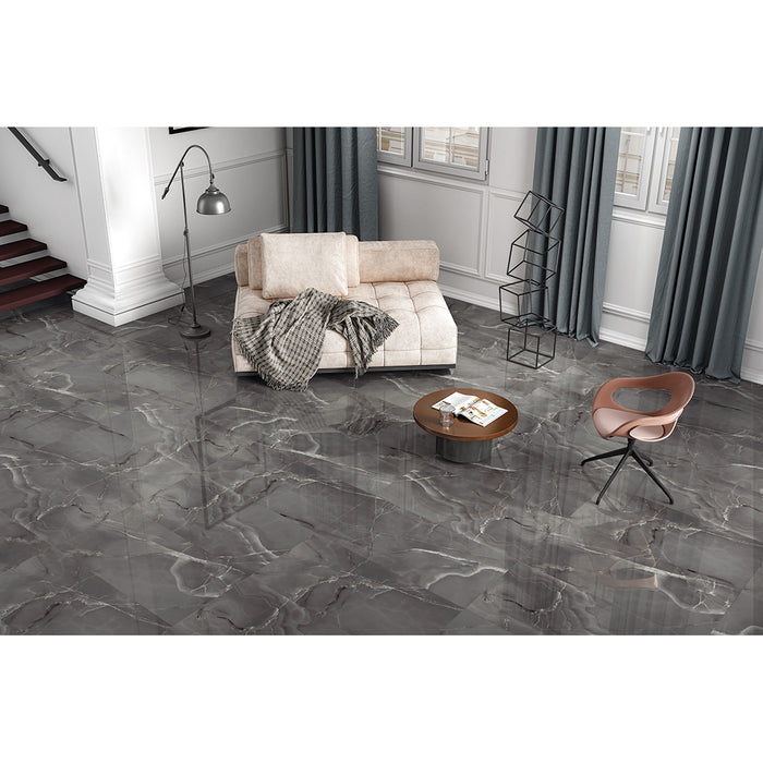 LAVISH Grey Onyx Effect Wall and Floor Tile - 60x120cm