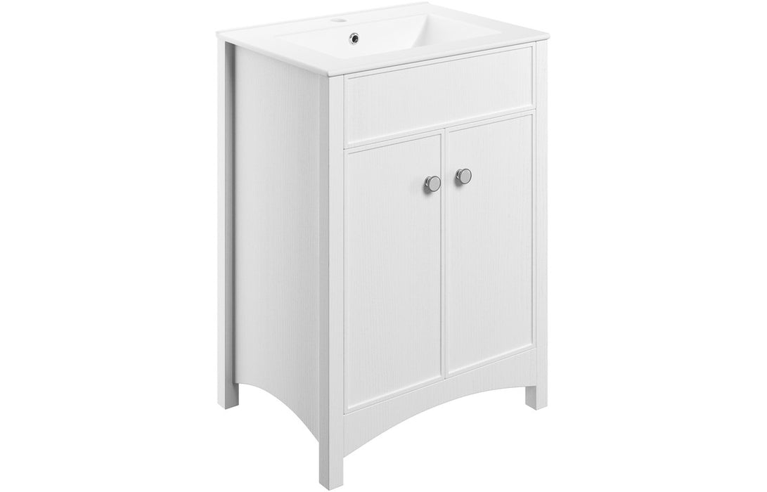 Lincoln Satin White Floorstanding Basin Unit - 610mm and 810mm with Optional Tall Unit