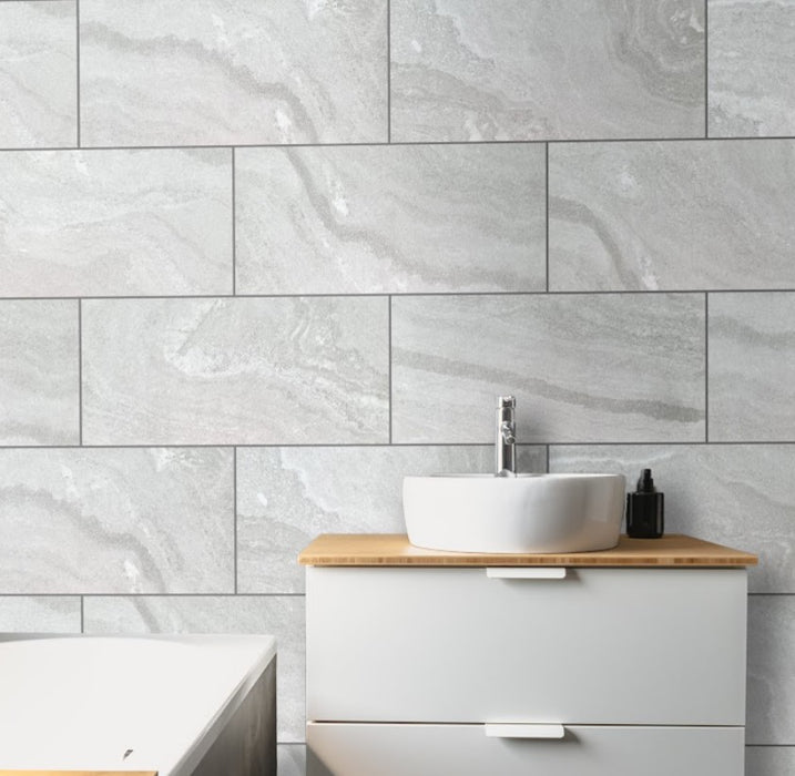 MYSTIC Light Grey Polished Bathroom and Floor Tile -30x60 and 60x60cm