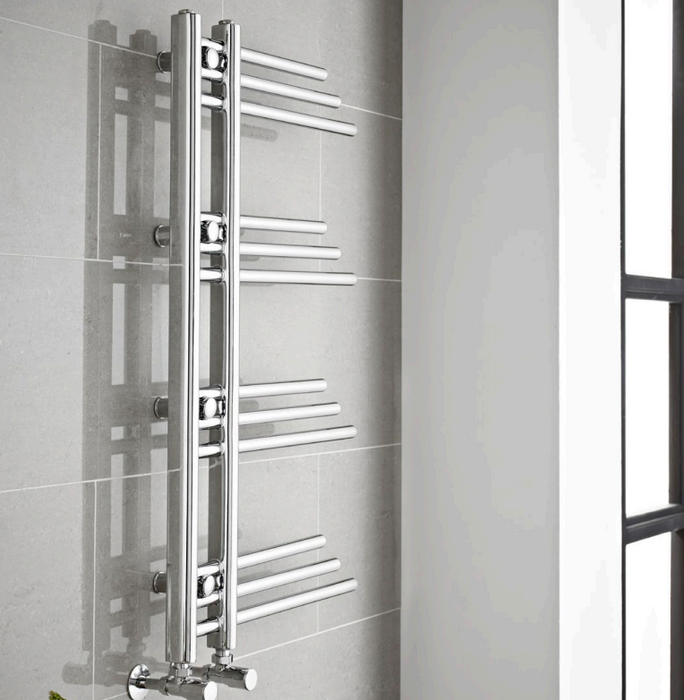 New York Chrome Designer Heated Towel Rail - 900 x 500mm