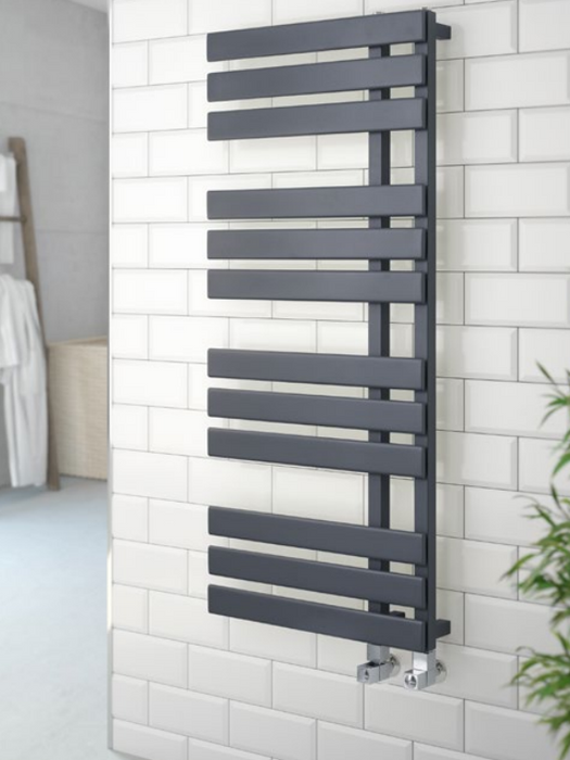 Oregon Matt Anthracite Designer Heated Towel Rail - 1200 x 500mm