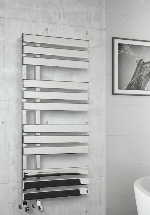 Oregon Chrome Plated Designer Heated Towel Rail - 1200 x 500mm