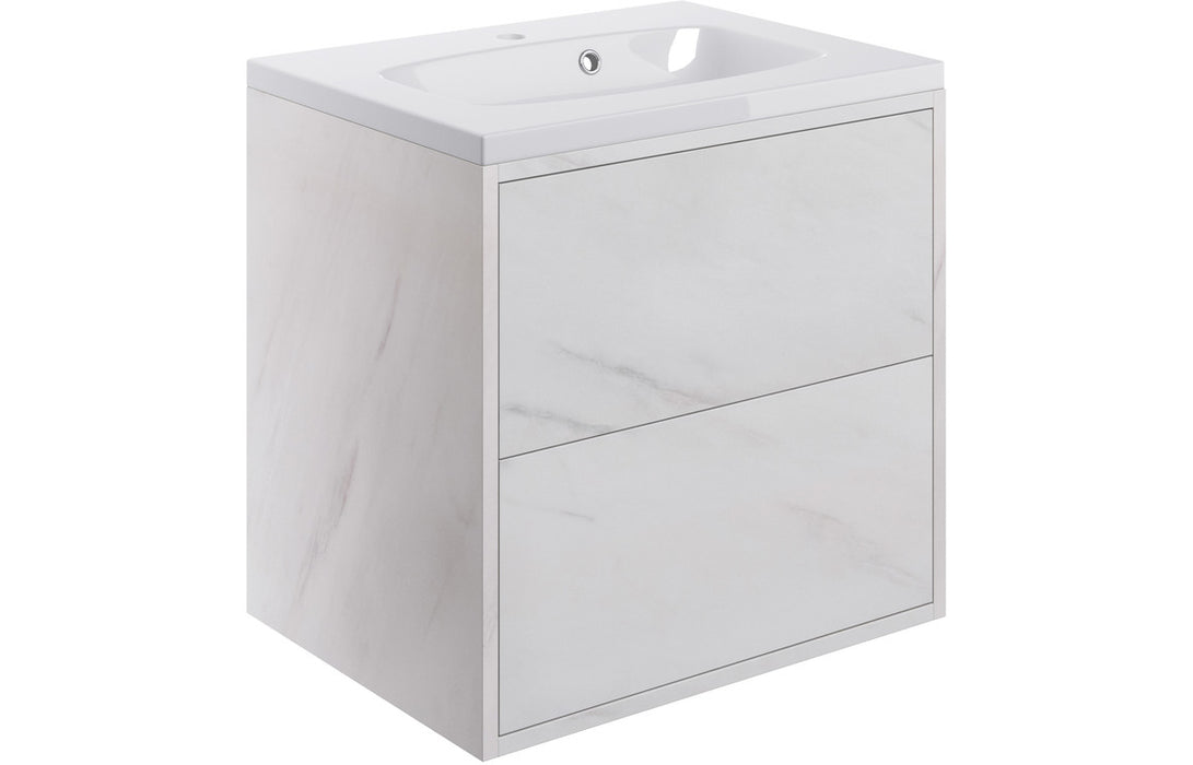 Pirlo Marble Effect Wall Mounted Basin Vanity Unit - 600mm/900mm