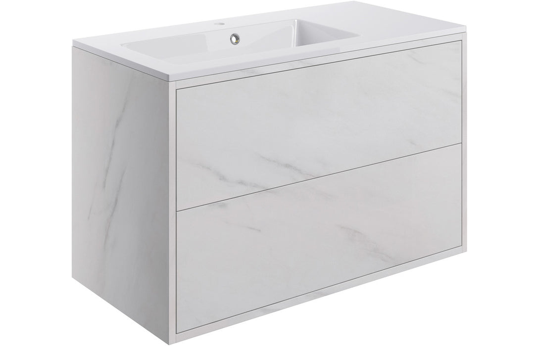 Pirlo Marble Effect Wall Mounted Basin Vanity Unit - 600mm/900mm