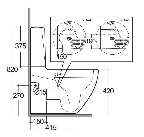 RAK Des Touchless Flush Close Coupled WC
