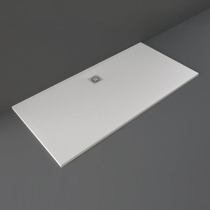 RAK FEELING White Slate Effect Rectangular Shower Tray