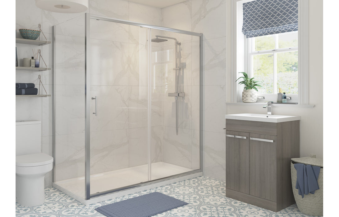 Regal Premium Framed 6mm Sliding Shower Door with Optional Panel - Multiple Sizes Available