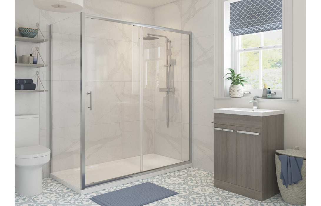 Premium Framed 6mm Sliding Shower Door with Optional Panel - Multiple Sizes Available