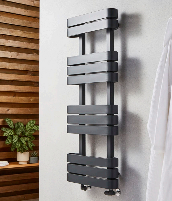 Tampa Anthracite Designer Heated Towel Radiator - 850 x 500 and 1200 x 500mm