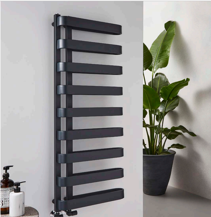 Texas Matt Anthracite Designer Heated Towel Rail - 850x500 and 1300x500mm