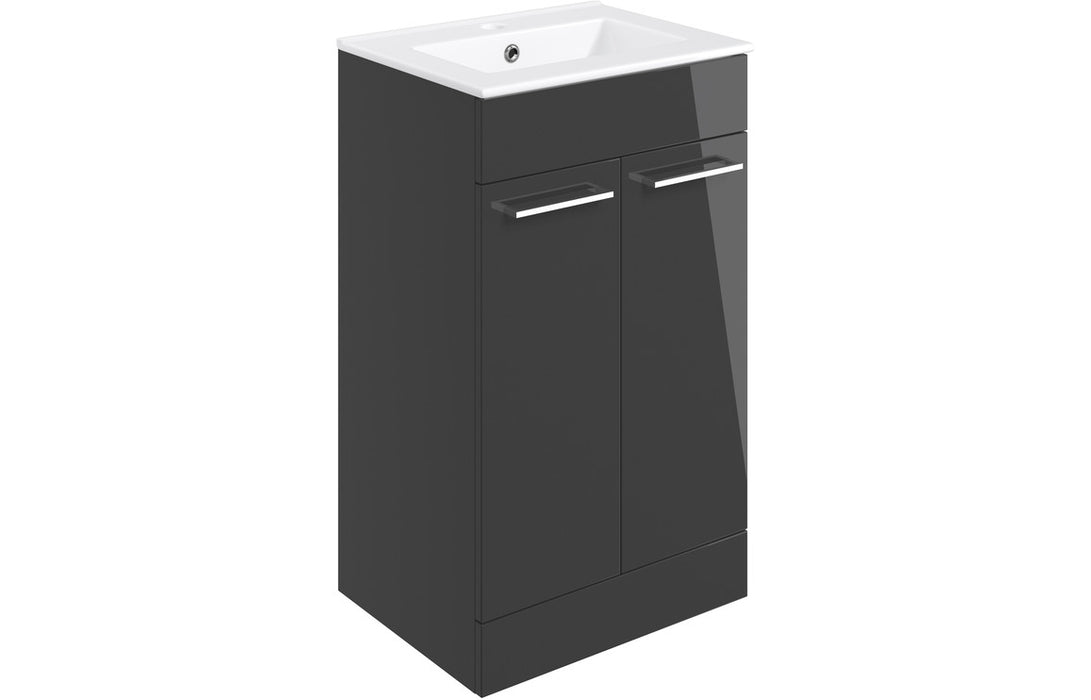 Verona Anthracite Gloss Freestanding Basin Unit - 500mm/600mm with Tall Unit Option
