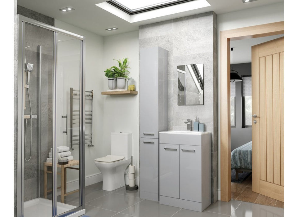 Verona Gloss Grey Freestanding Basin Unit - 500/600mm with Optional Tall Unit