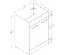 Verona Gloss Grey Freestanding Basin Unit - 500/600mm with Optional Tall Unit