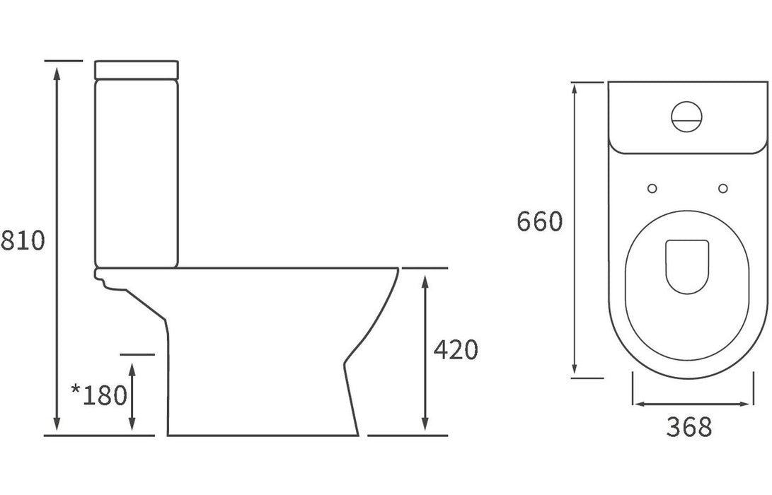 Vienna Close Coupled Open Back WC with Soft Close Seat