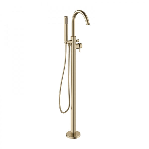 Brushed Brass Freestanding Bath Shower Tap