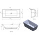 Kruze Modern Gloss Freestanding Bath by Kartell - 1700mm x 800mm