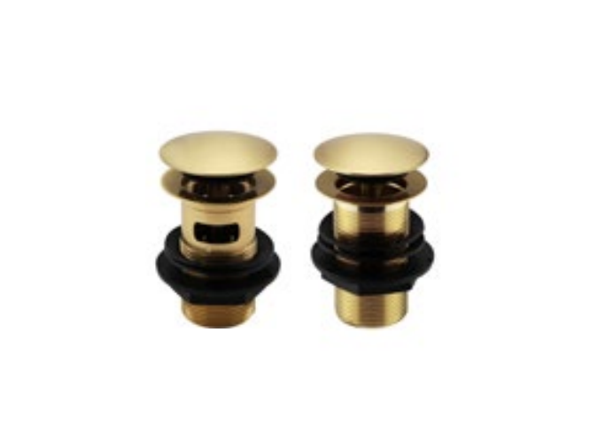 Click Brushed Brass Basin Waste - Slotted and Unslotted options