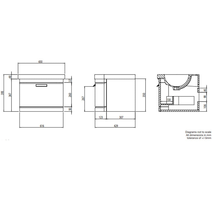 Tavistock Tempo Gloss Light Grey Wall Mounted Vanity Basin Unit - 650mm and 900mm