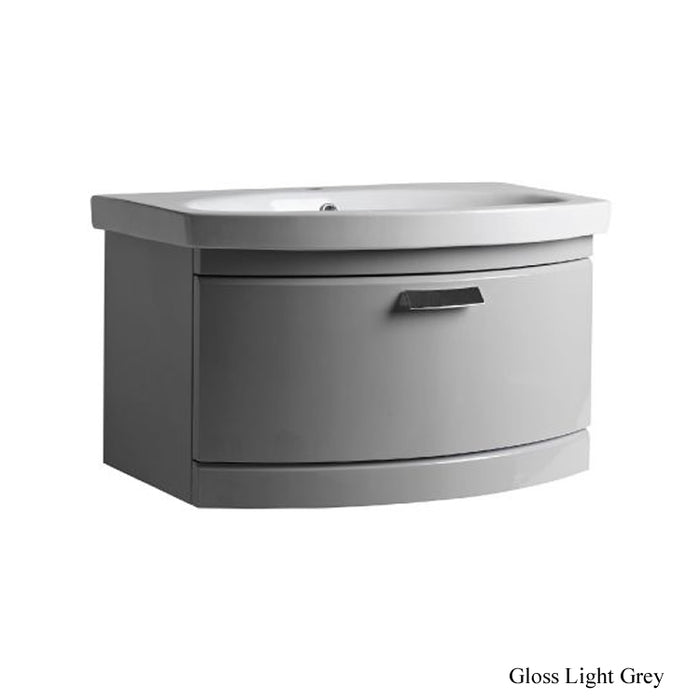 Tavistock Tempo Gloss Light Grey Wall Mounted Vanity Basin Unit - 650mm and 900mm